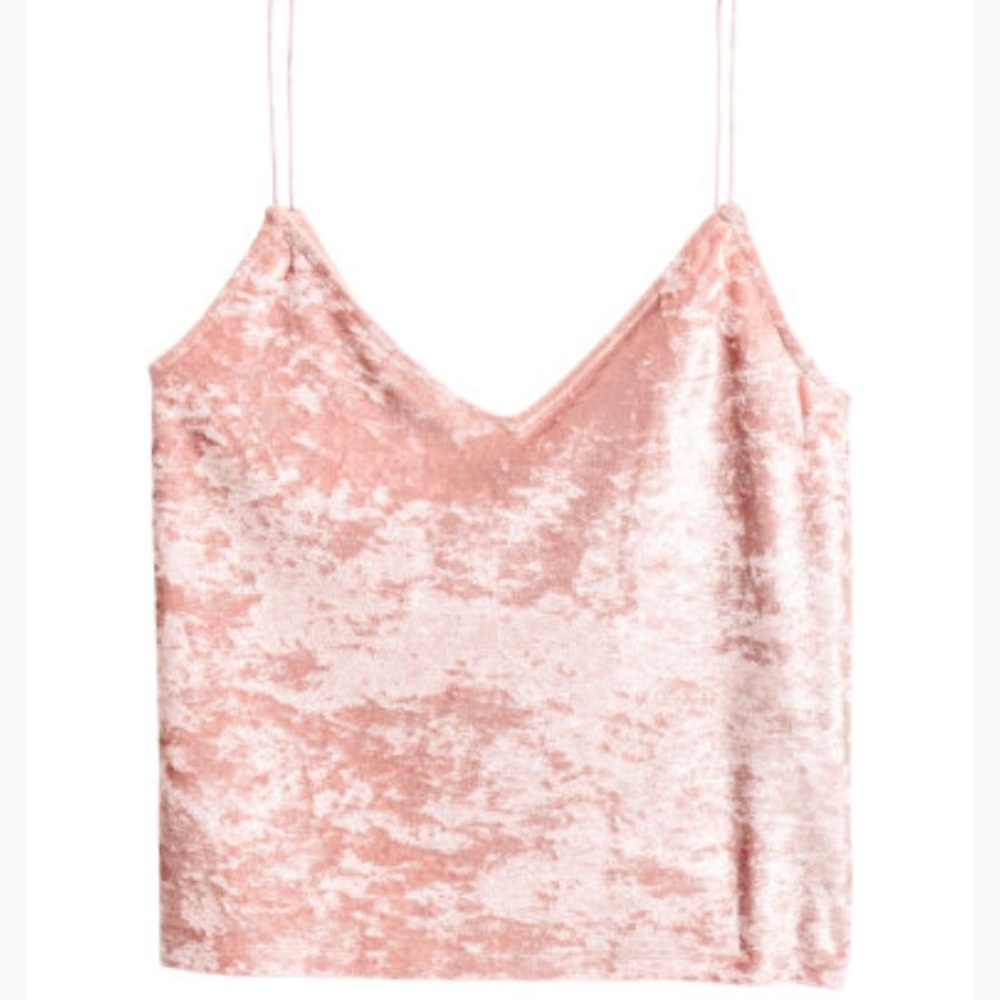 Soft pink crushed velvet tank